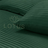 Green Stripe Sateen - Duvet Cover Set 6 Pcs