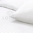 White Stripe Sateen - Fitted Sheet Set Single