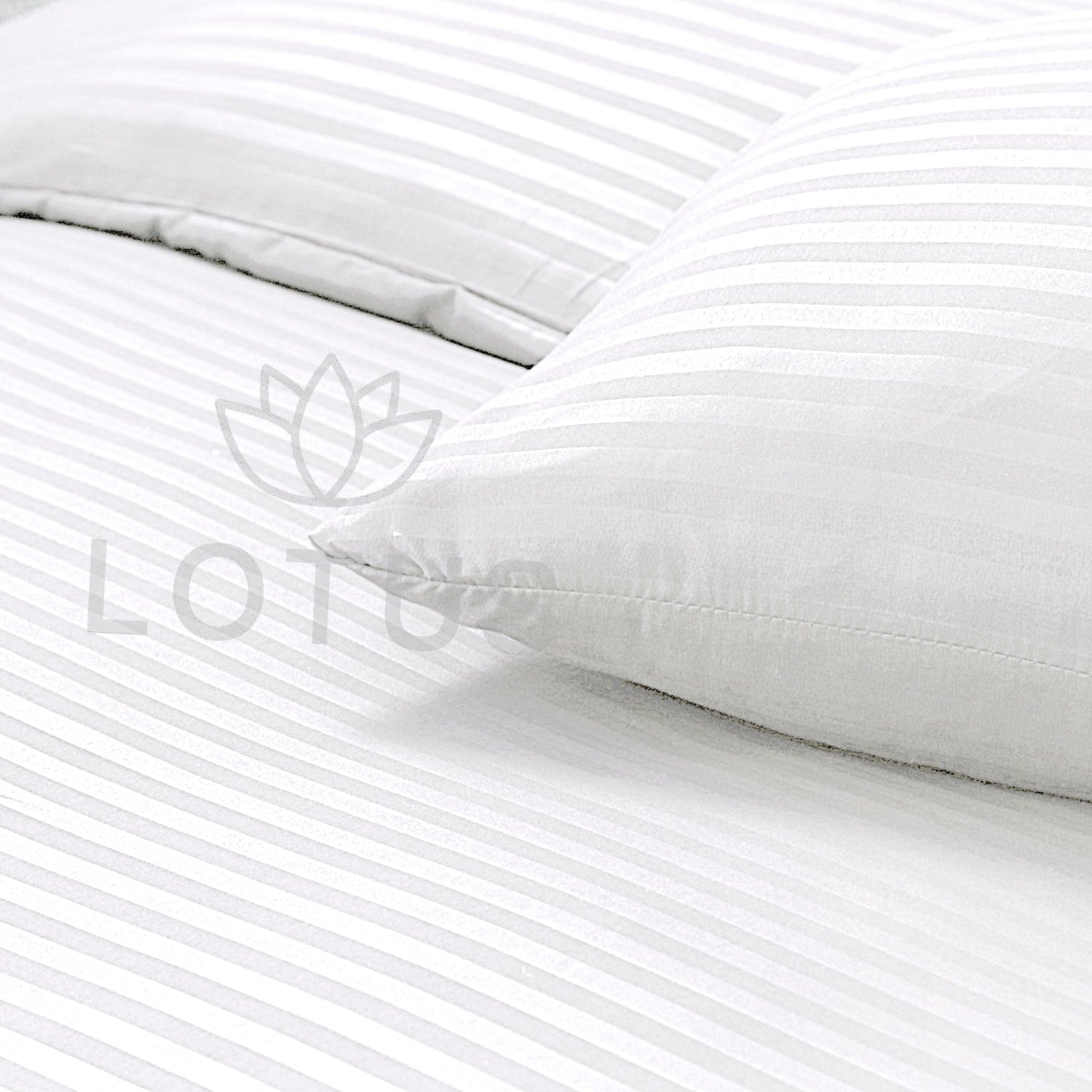 White Stripe Sateen - Fitted Sheet Set Single