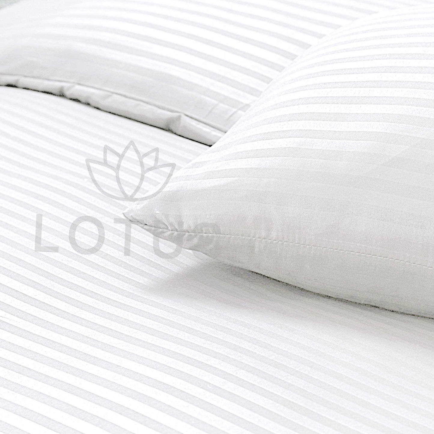 2 Pcs Single Size Ultra Soft Stripe Bedsheet - White