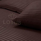 Chocolate Stripe Sateen - Fitted Sheet Set King