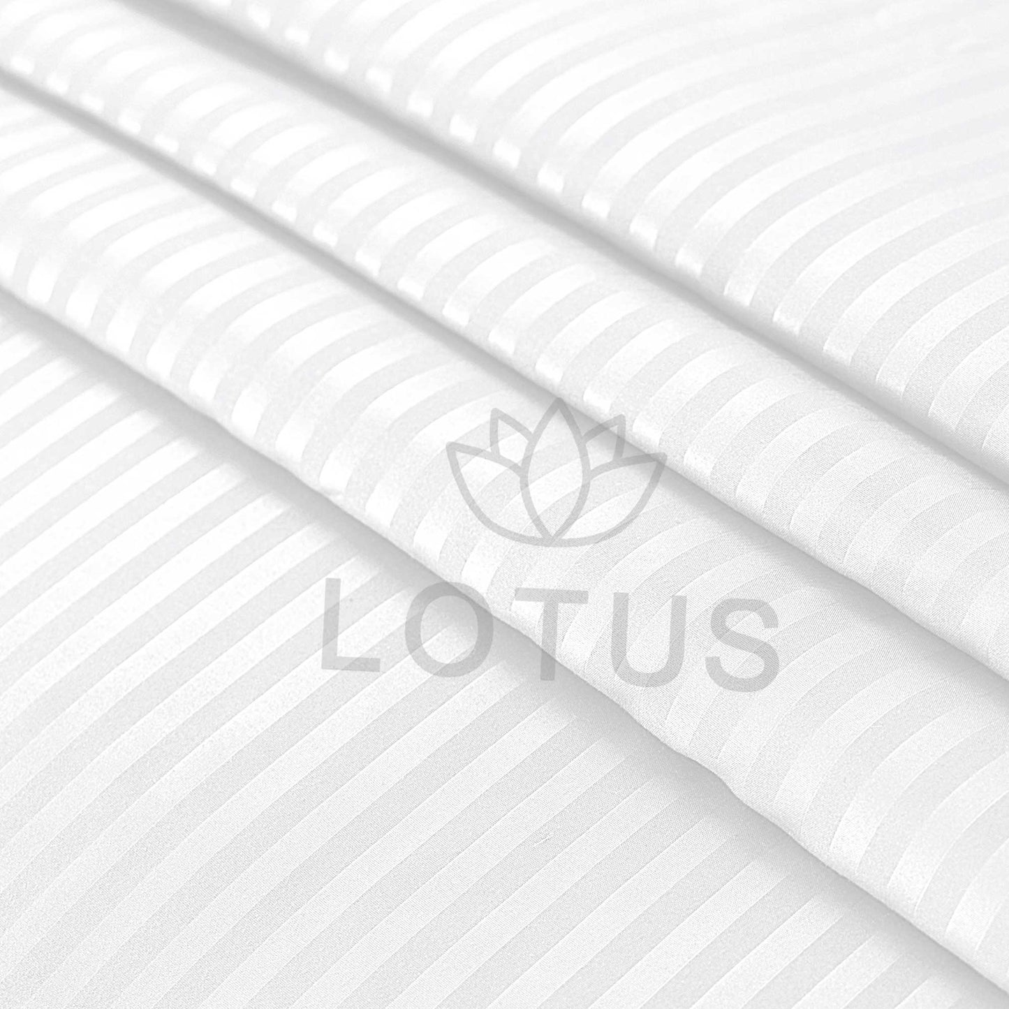 2 Pcs Single Size Ultra Soft Stripe Bedsheet - White