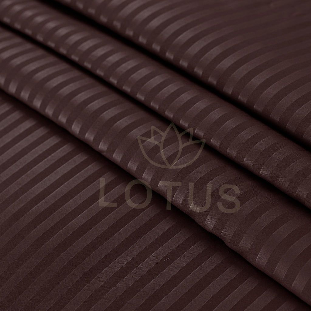 Chocolate Stripe Sateen - Fitted Sheet Set King
