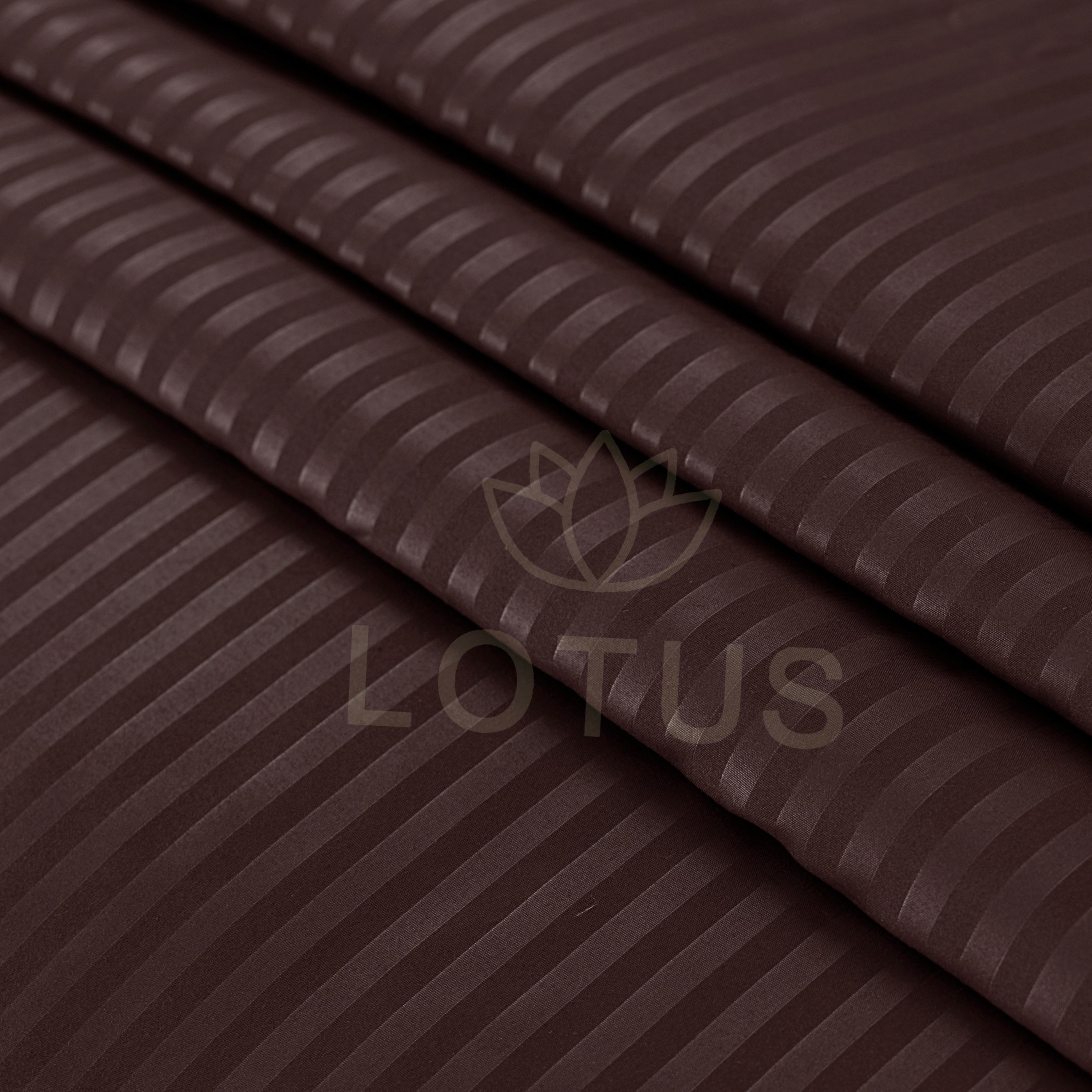 Chocolate Stripe Sateen - Fitted Sheet Set King