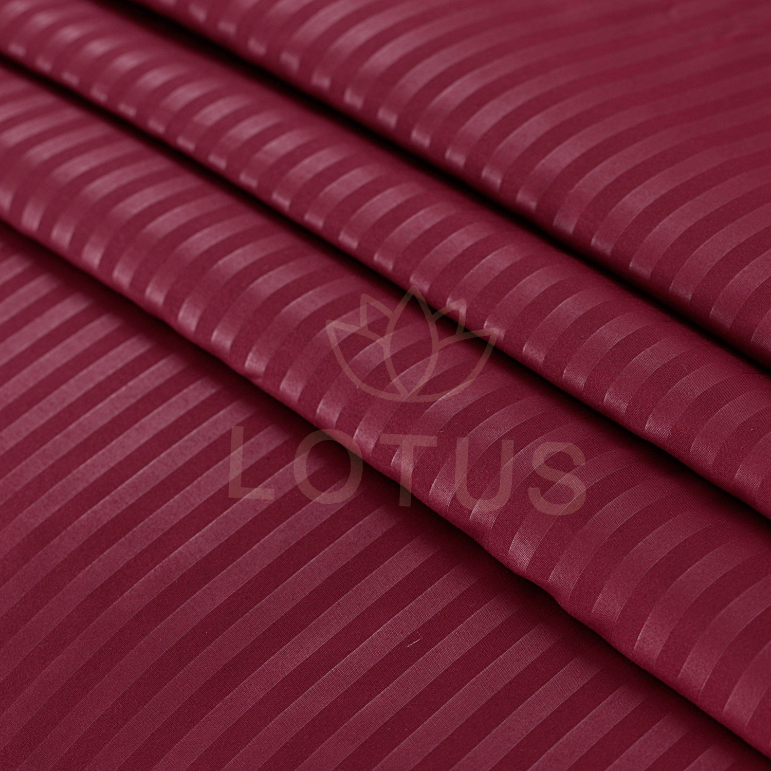 Maroon Stripe Sateen - Bed Sheet Set King