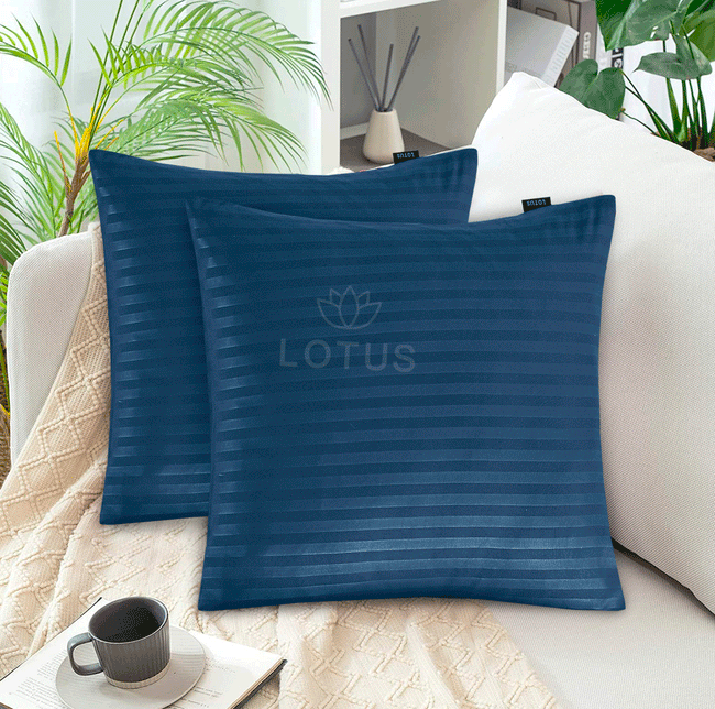 Zinc Sateen Stripe - Cushion Cover Pack of 2 Hover Image