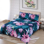 Lotus Flower - Panel Bed Sheet Set Queen