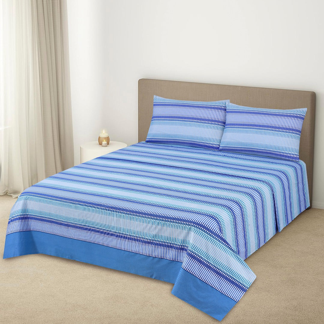Royal Green Stripe - Bed Sheet Set King - RFS