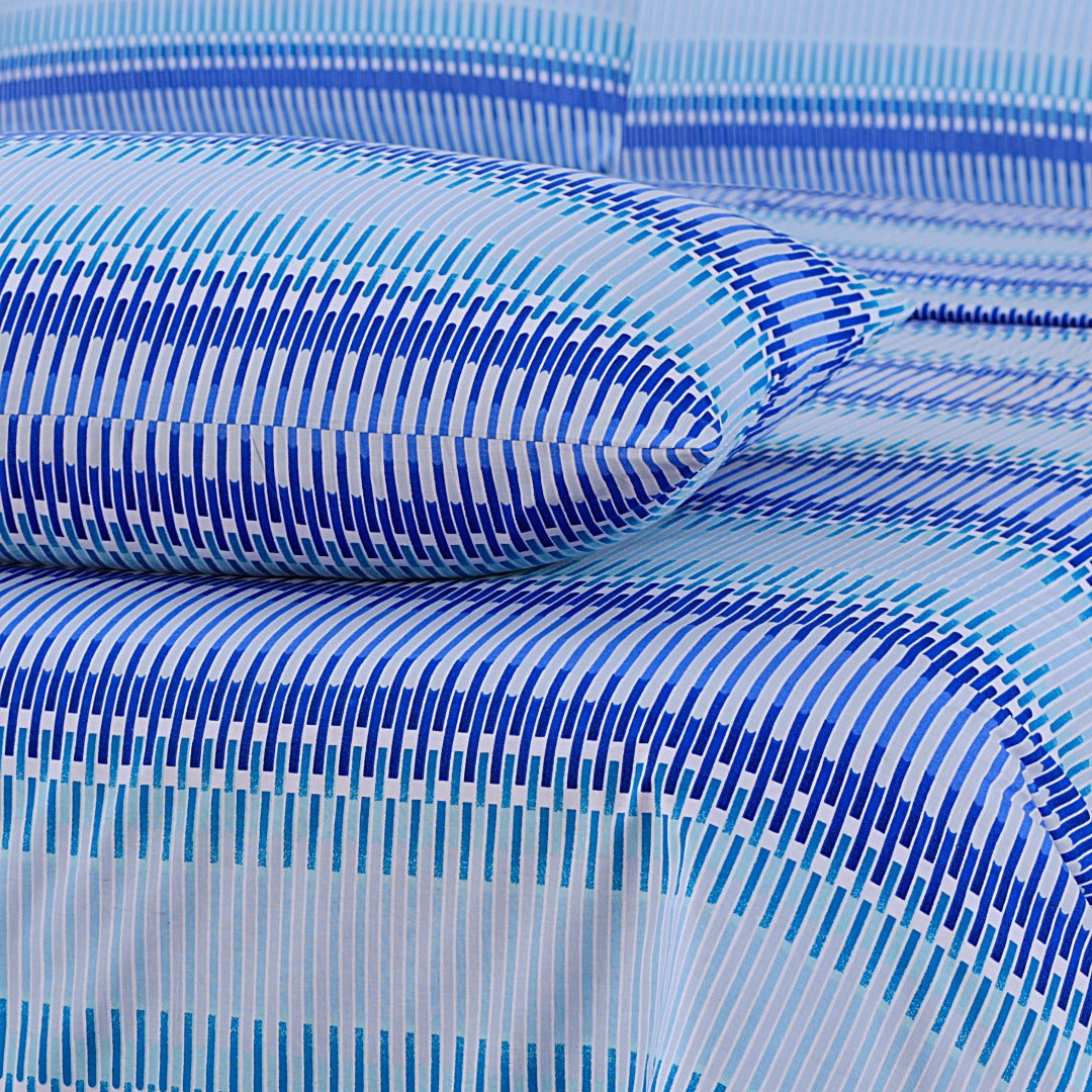 Royal Green Stripe - Bed Sheet Set King - RFS