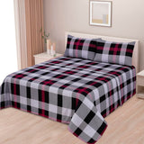 Red & Black Check - Bed Sheet Set King - RFS