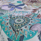 Green Gray Flower - Panel Bed Sheet Set King - RFS