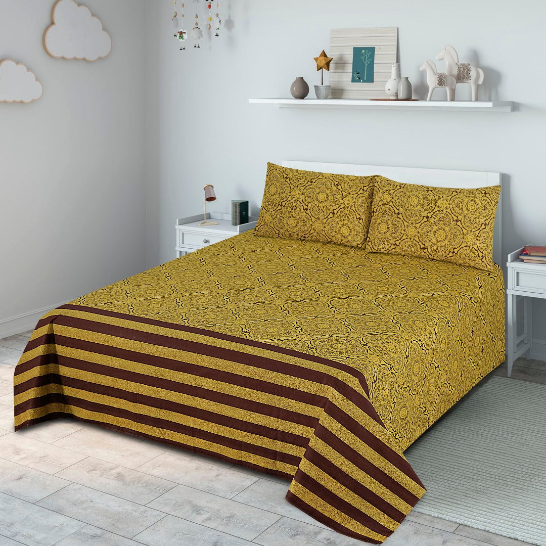 Seemless Mustard - Bed Sheet Set King