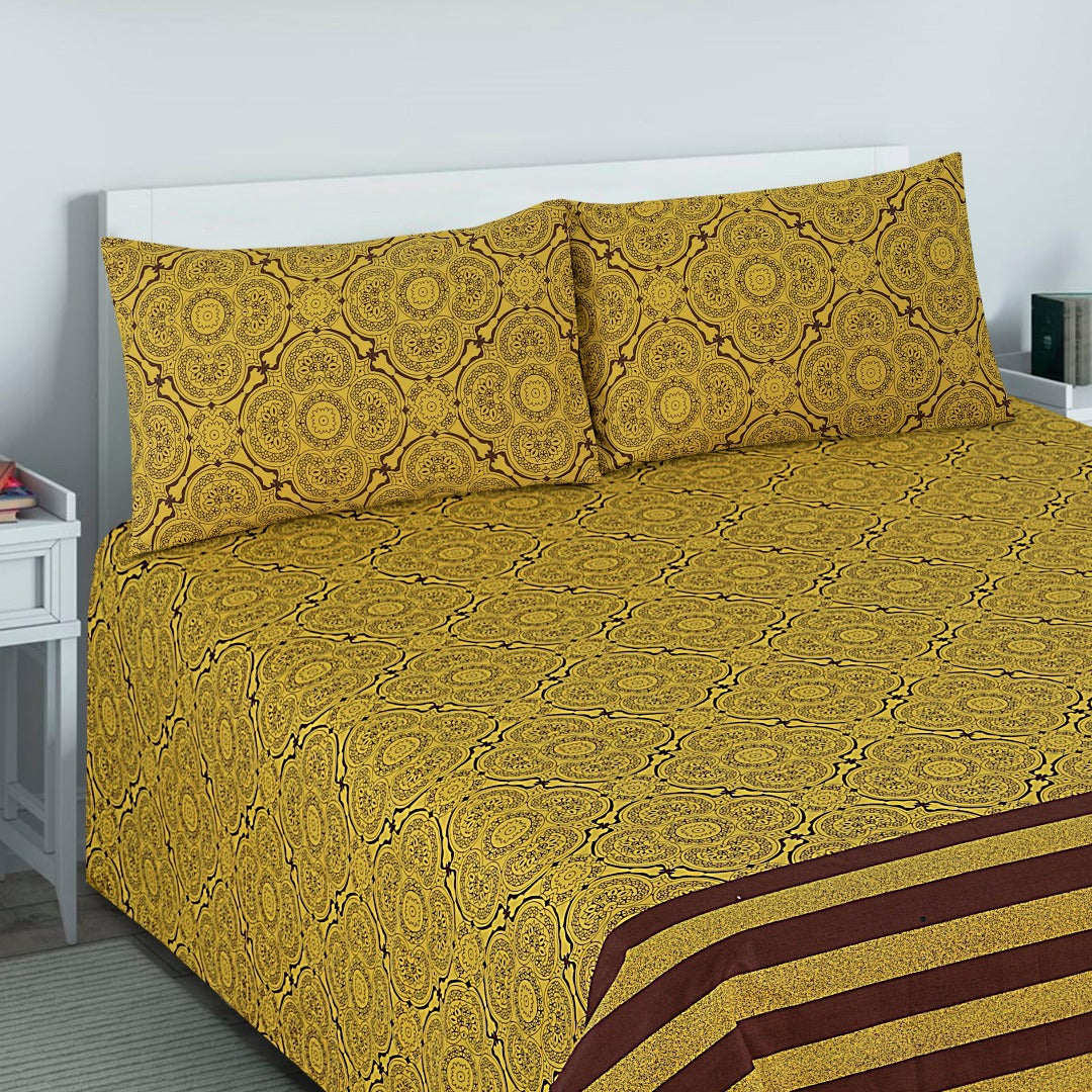 Seemless Mustard - Bed Sheet Set King