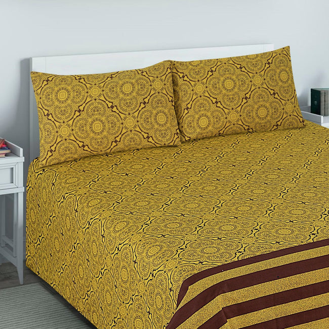 Seemless Mustard - Bed Sheet Set Queen Main Image
