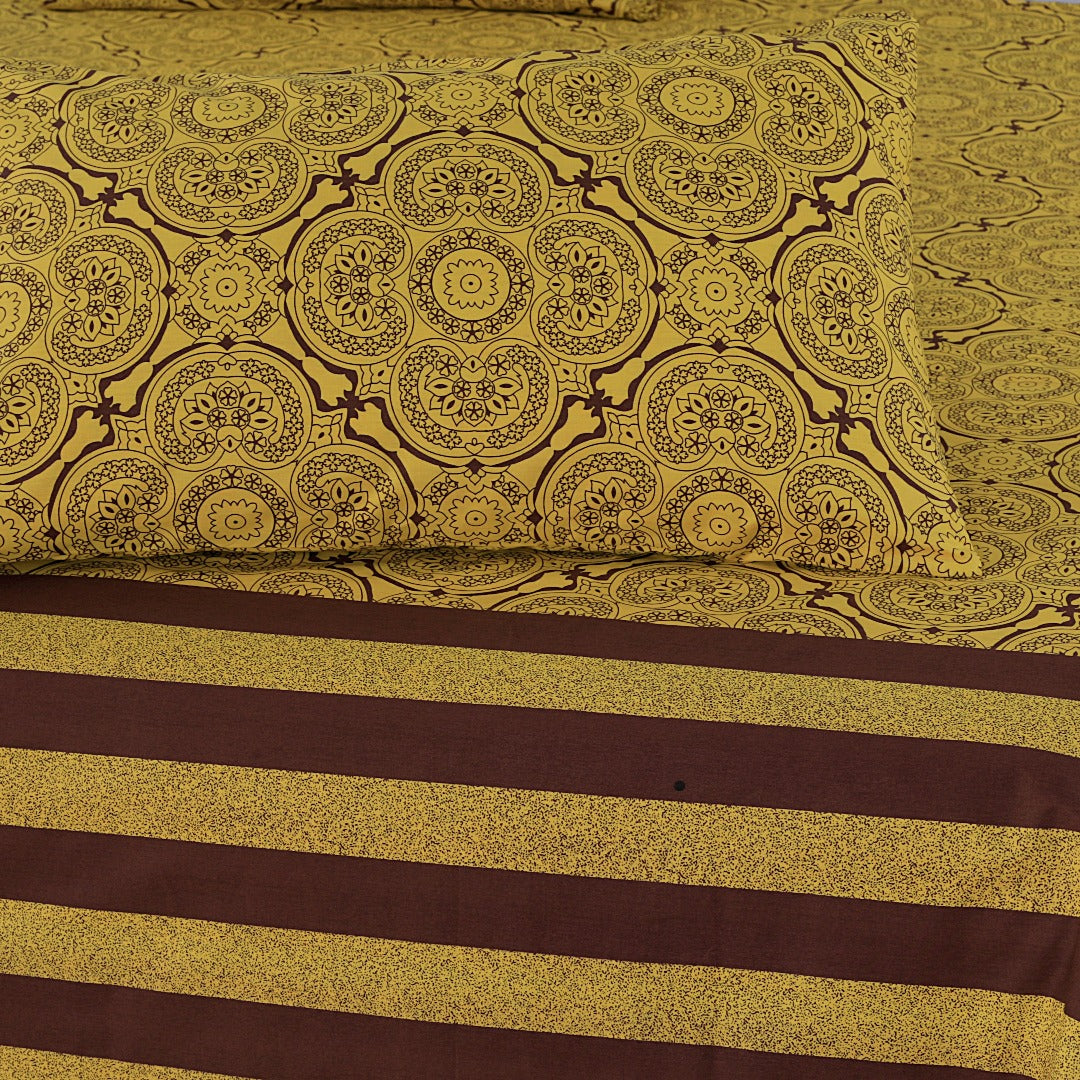 Seemless Mustard - Bed Sheet Set King