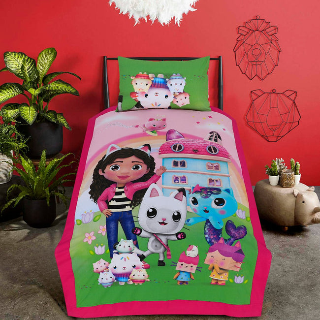 Gabby Doll House - Cartoon Bed Sheet Hover Image