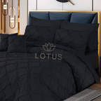 Black Pin Tuck - Duvet Cover Set  8 Pcs