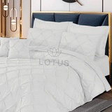 White Pin Tuck - Duvet Cover Set  8 Pcs