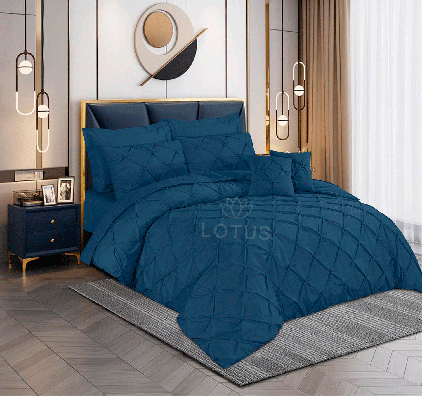Ultra Soft Pin Tuck Duvet Cover Set – Zinc, King Size, 8 Pc