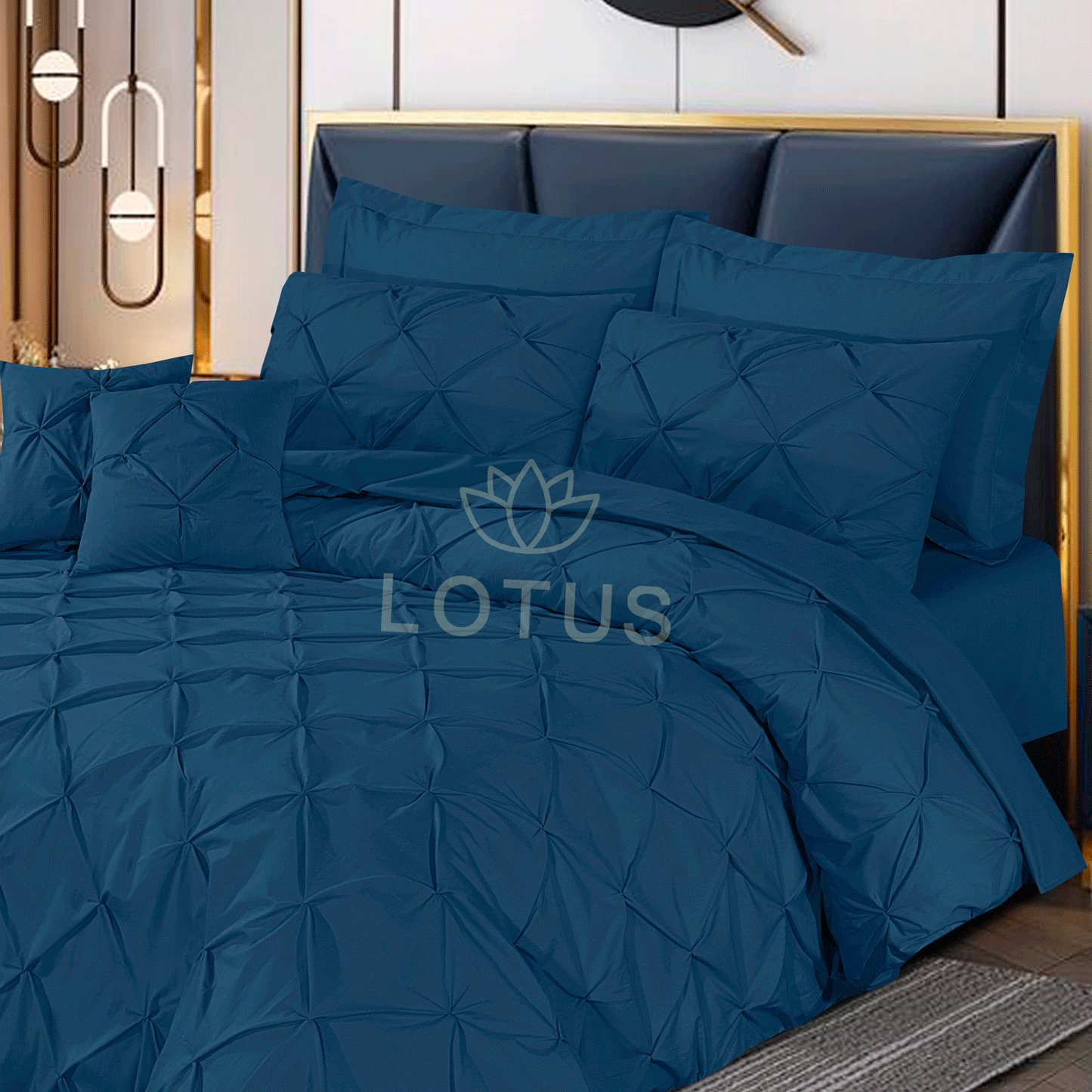 Ultra Soft Pin Tuck Duvet Cover Set – Zinc, King Size, 8 Pc