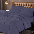 Gray Square Pleated - Duvet Cover Set  8 Pcs