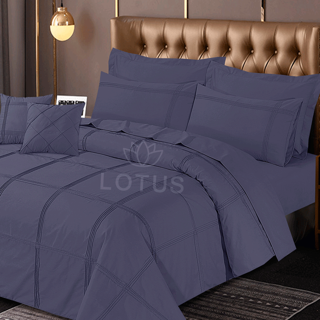 Gray Square Pleated - Duvet Cover Set  8 Pcs Main Image