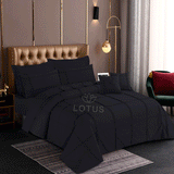 Black Square Pleated - Duvet Cover Set  8 Pcs