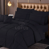 Black Square Pleated - Duvet Cover Set  8 Pcs