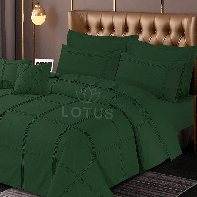Green Square Pleated - Duvet Cover Set  8 Pcs Main Image