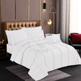 White Square Pleated - Duvet Cover Set  8 Pcs