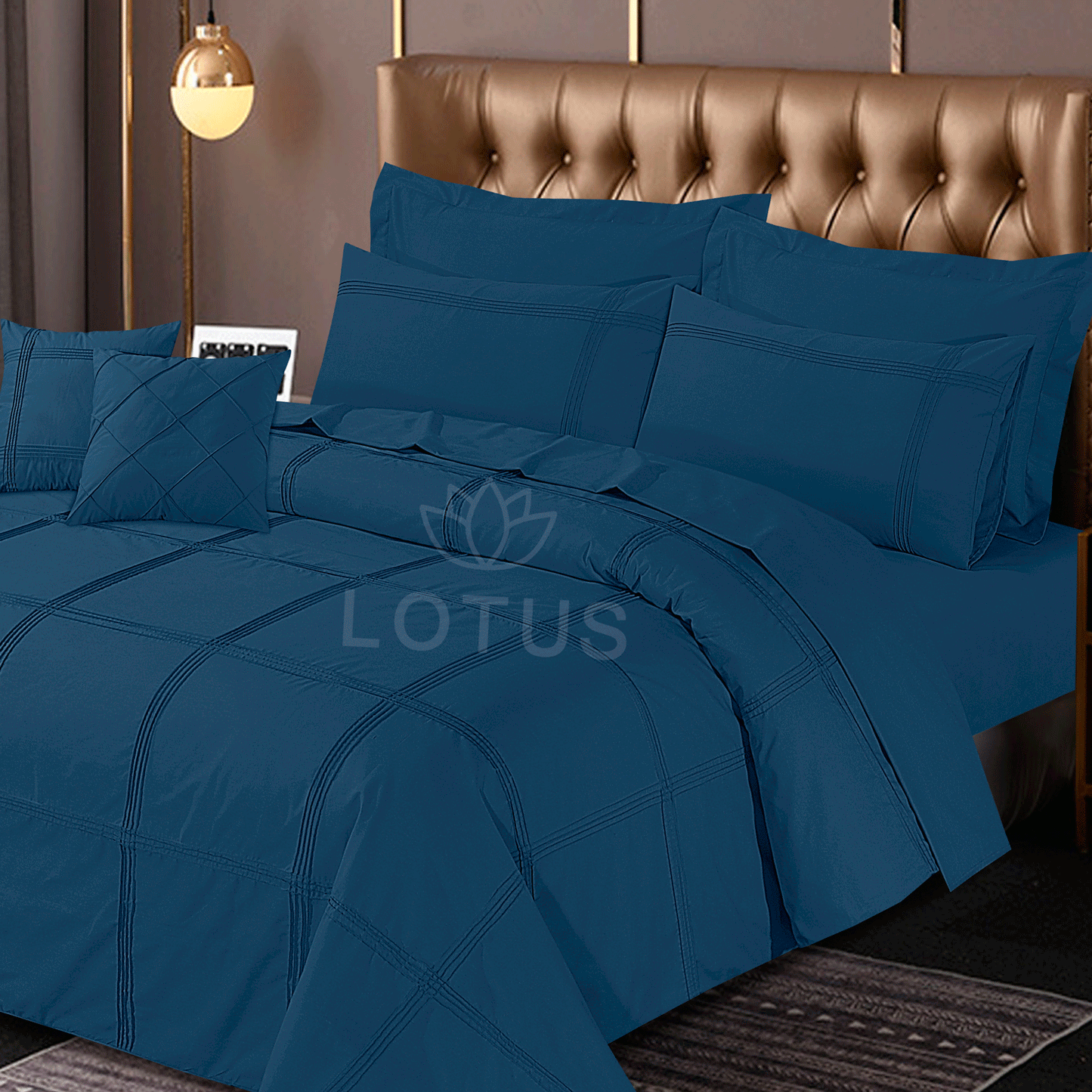 Ultra Soft Square Pleated Duvet Cover Set – Zinc, King Size, 8 Pc