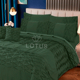 Green Zigzag Pleated - Duvet Cover Set  8 Pcs