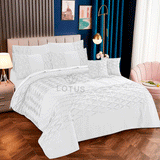 White Zigzag Pleated - Duvet Cover Set