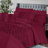 Maroon Roly-Poly - Duvet Cover Set  8 Pcs