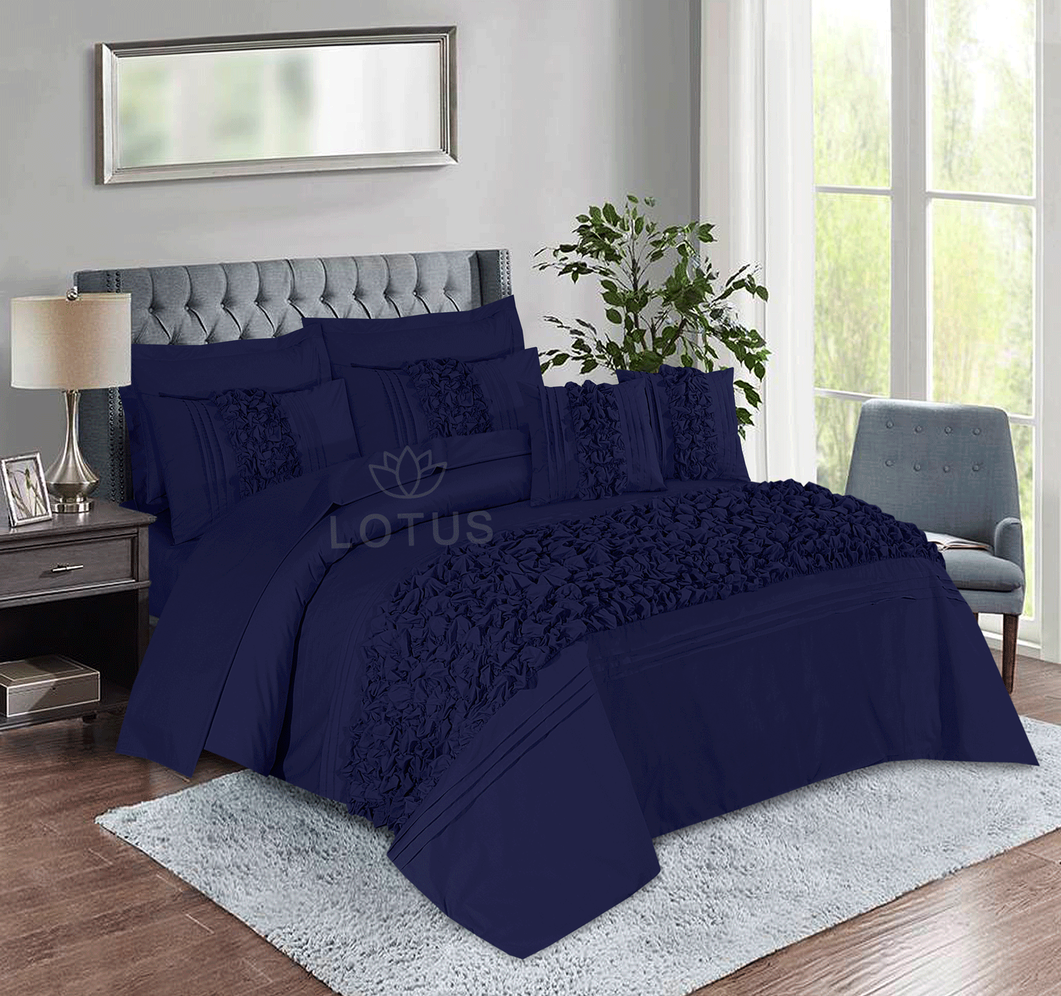 Navy Roly-Poly - Duvet Cover Set  8 Pcs