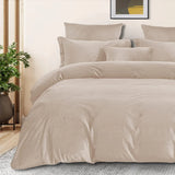 8 Pcs Velvet Quilt Cover Set Beige RFS-40285