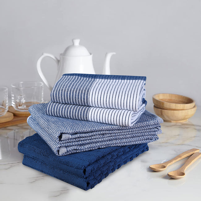 Export Quality Flat & Terry Kitchen Towel Blue Hover Image