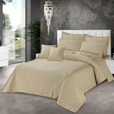 Cotton Sateen Quilt Cover Set 8 Pcs Stripes Boulder-40142