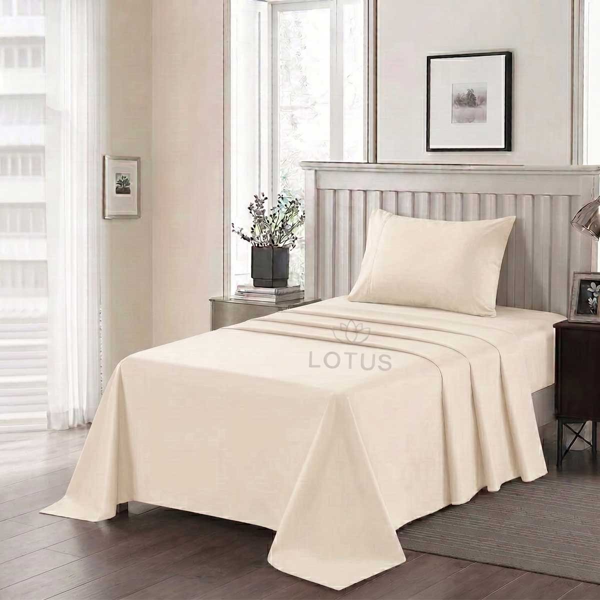 2 Pcs Single Size Ultra Soft Bedsheet - Off White (Limited Stock)