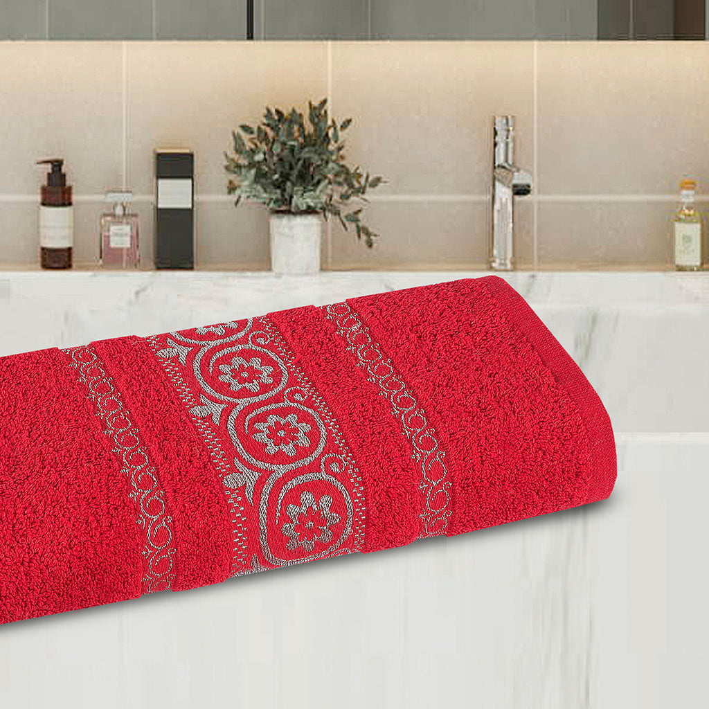 Bath Towel Circle Red-501