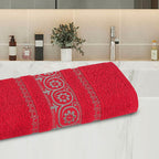 Bath Towel Circle Red-501