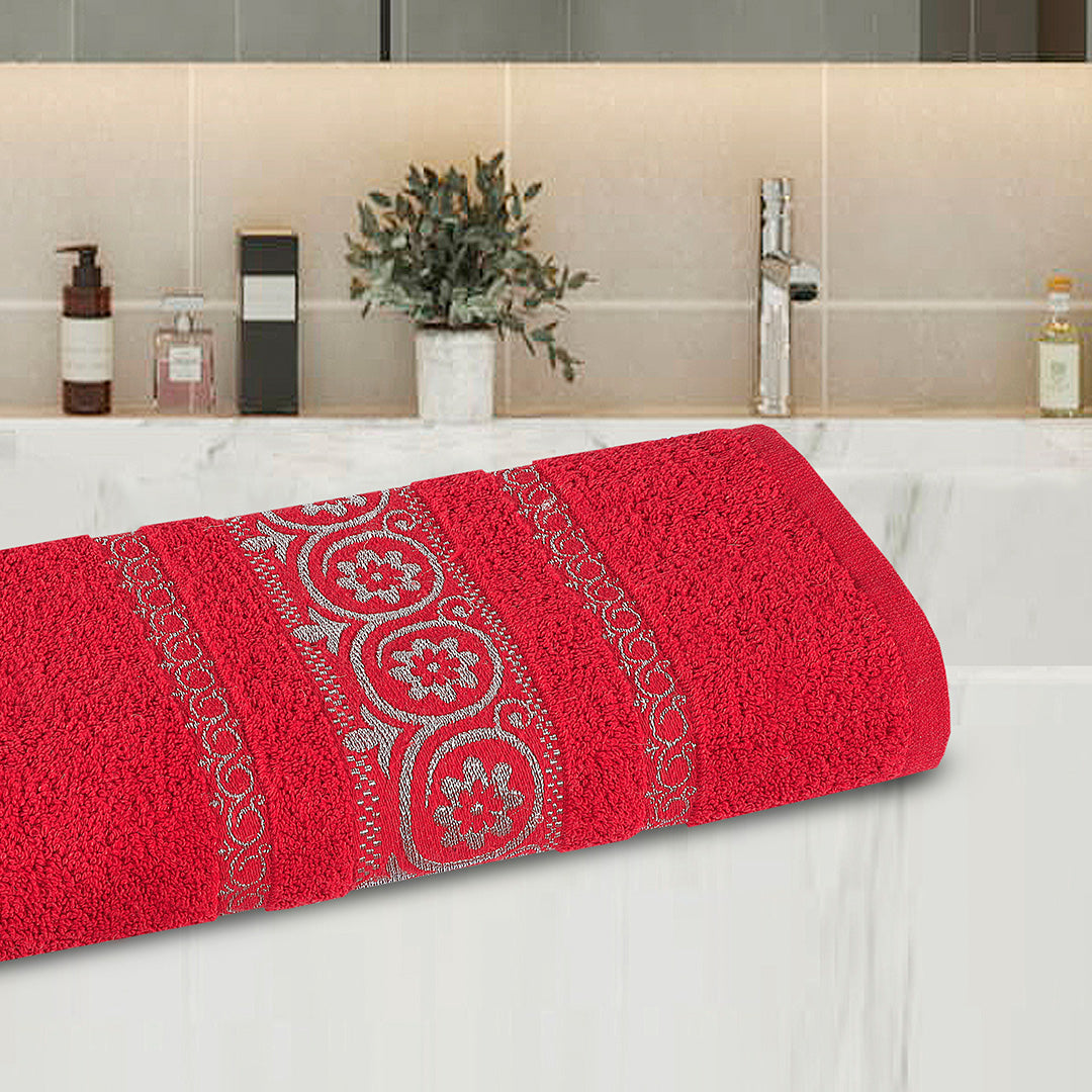 Bath Towel Circle Red-501