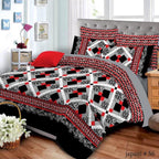 Red & Black Geometric - Bed Sheet Set