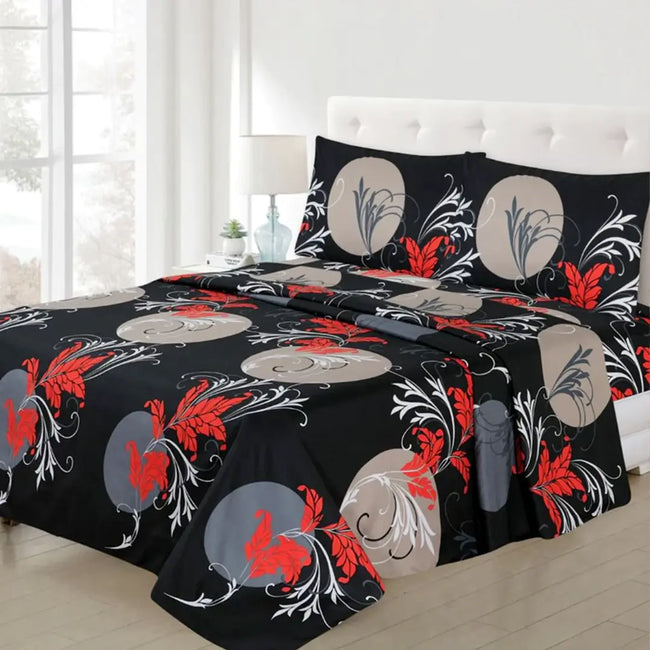 Micro Fiber Bed Sheet Black Fantasy Single-30282 Hover Image