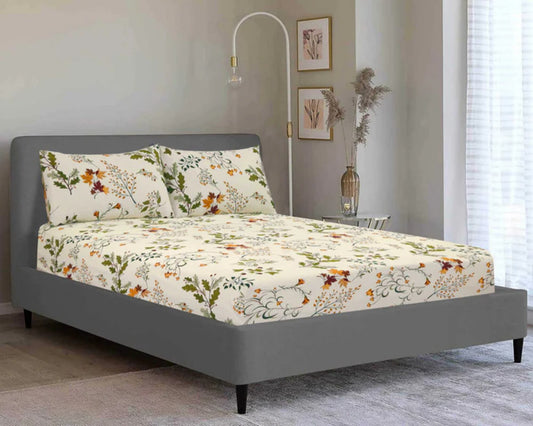 Ultra Soft Fitted Sheet Set – Flowery, King Size, 3 Pc