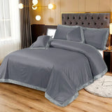 Velvet Bed Sheet 5 Pcs Gray-40110