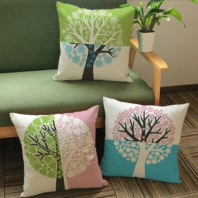 Snowflake Tree Cushion Covers (Pack Of 3)-CC-90 Hover Image