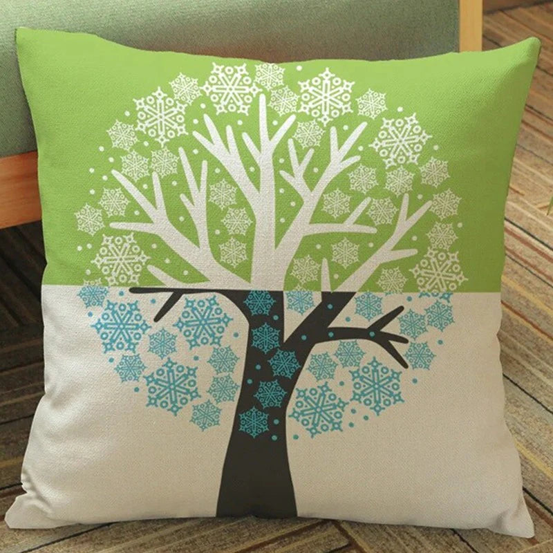 Snowflake Tree Cushion Covers (Pack Of 3)-CC-90