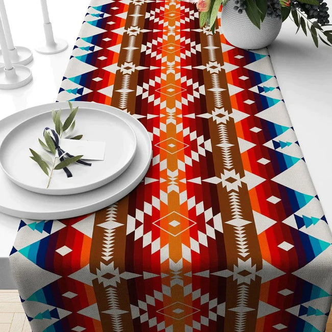 Southwestern Kilim Terracotta Table Runner-TR-SK Hover Image