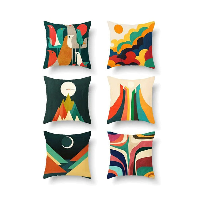 Multi Color Cushion Covers Pack 6-CC130 Hover Image